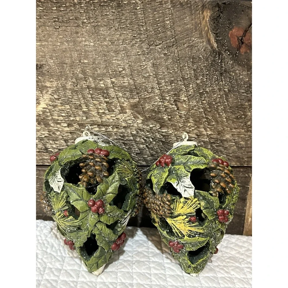 VTG 2-Hollow Hanging Christmas Ornament 4